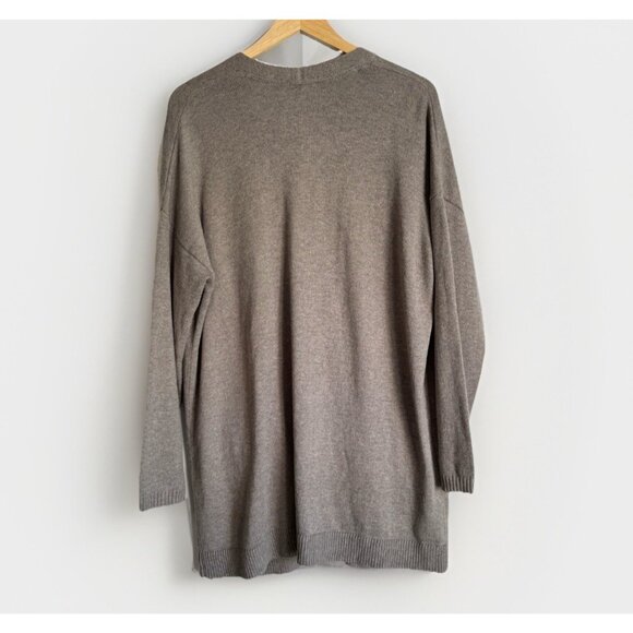 J. Jill Pure Jill Womens Cardigan Sz Large Taupe Brown Casual Grandpa Minimalist - Picture 8 of 9